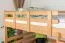 Loft bed 160 x 200 cm for adults "Easy Premium Line" K23/n, solid beech wood natural lacquered, divisible