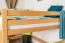 Loft bed 160 x 200 cm for adults "Easy Premium Line" K23/n, solid beech wood natural lacquered, divisible