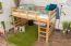 Loft bed 160 x 200 cm for adults "Easy Premium Line" K23/n, solid beech wood natural lacquered, divisible