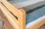 Loft bed 160 x 190 cm for adults "Easy Premium Line" K23/n, solid beech wood natural lacquered, divisible