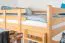 Loft bed 160 x 200 cm "Easy Premium Line" K23/n, solid beech wood natural lacquered, divisible