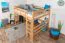 Loft bed 160 x 200 cm "Easy Premium Line" K23/n, solid beech wood natural lacquered, divisible