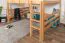 Loft bed 160 x 200 cm "Easy Premium Line" K23/n, solid beech wood natural lacquered, divisible