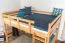 Loft bed 160 x 200 cm "Easy Premium Line" K23/n, solid beech wood natural lacquered, divisible