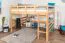 Loft bed 160 x 200 cm "Easy Premium Line" K23/n, solid beech wood natural lacquered, divisible
