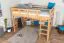 Loft bed 160 x 200 cm "Easy Premium Line" K23/n, solid beech wood natural lacquered, divisible