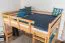 Loft bed 160 x 200 cm "Easy Premium Line" K23/n, solid beech wood natural lacquered, divisible