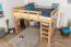 Loft bed 160 x 200 cm "Easy Premium Line" K23/n, solid beech wood natural lacquered, divisible