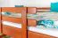 Loft bed 160 x 200 cm "Easy Premium Line" K23/n, solid beech wood cherry-colored lacquered, divisible