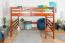 Loft bed 160 x 200 cm "Easy Premium Line" K23/n, solid beech wood cherry-colored lacquered, divisible