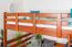 Loft bed 160 x 200 cm "Easy Premium Line" K23/n, solid beech wood cherry-colored lacquered, divisible