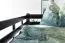 Loft bed 160 x 200 cm "Easy Premium Line" K23/n, solid beech wood chocolate brown lacquered, divisible