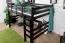 Loft bed 160 x 200 cm "Easy Premium Line" K23/n, solid beech wood chocolate brown lacquered, divisible