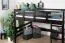 Loft bed 160 x 200 cm "Easy Premium Line" K23/n, solid beech wood chocolate brown lacquered, divisible