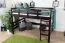 Loft bed 160 x 200 cm "Easy Premium Line" K23/n, solid beech wood chocolate brown lacquered, divisible