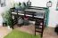 Loft bed 160 x 200 cm "Easy Premium Line" K23/n, solid beech wood chocolate brown lacquered, divisible