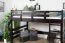 Loft bed 160 x 200 cm "Easy Premium Line" K23/n, solid beech wood chocolate brown lacquered, divisible