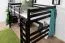 Loft bed 160 x 200 cm "Easy Premium Line" K23/n, solid beech wood chocolate brown lacquered, divisible