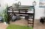 Loft bed 160 x 200 cm "Easy Premium Line" K23/n, solid beech wood chocolate brown lacquered, divisible