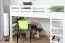 Loft bed for adults "Easy Premium Line" K23/n, solid beech wood, white lacquered, divisible - mattress base: 120 x 190 cm