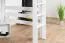 Loft bed for adults "Easy Premium Line" K23/n, solid beech wood, White lacquered, convertible - Lying surface: 120 x 190 cm
