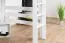 Loft bed for adults "Easy Premium Line" K23/n, solid beech wood, white lacquered, divisible - mattress base: 120 x 190 cm