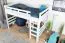 Loft bed "Easy Premium Line" K23/n, solid beech wood, White lacquered, convertible - Lying surface: 120 x 190 cm