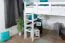 Loft bed 160 x 190 cm "Easy Premium Line" K23/n, solid beech wood white lacquered, divisible