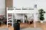 Loft bed 160 x 200 cm for adults "Easy Premium Line" K23/n, solid beech wood white lacquered, divisible