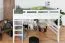 Loft bed 160 x 200 cm for adults "Easy Premium Line" K23/n, solid beech wood white lacquered, divisible