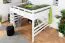 Loft bed 160 x 200 cm for adults "Easy Premium Line" K23/n, solid beech wood white lacquered, divisible