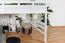Loft bed 160 x 200 cm for adults "Easy Premium Line" K23/n, solid beech wood white lacquered, divisible