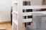 Loft bed 160 x 200 cm for adults "Easy Premium Line" K23/n, solid beech wood white lacquered, divisible