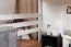 Loft bed 160 x 200 cm for adults "Easy Premium Line" K23/n, solid beech wood white lacquered, divisible