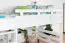 Loft bed 160 x 200 cm for adults "Easy Premium Line" K23/n, solid beech wood white lacquered, divisible