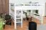 Loft bed 160 x 200 cm for adults "Easy Premium Line" K23/n, solid beech wood white lacquered, divisible