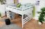 Loft bed 160 x 200 cm for adults "Easy Premium Line" K23/n, solid beech wood white lacquered, divisible