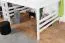 Loft bed 160 x 200 cm for adults "Easy Premium Line" K23/n, solid beech wood white lacquered, divisible