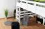 Loft bed 160 x 200 cm for adults "Easy Premium Line" K23/n, solid beech wood white lacquered, divisible
