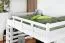 Loft bed 160 x 200 cm for adults "Easy Premium Line" K23/n, solid beech wood white lacquered, divisible