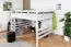 Loft bed 160 x 200 cm for adults "Easy Premium Line" K23/n, solid beech wood white lacquered, divisible