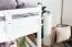Loft bed 160 x 200 cm "Easy Premium Line" K23/n, solid beech wood white lacquered, divisible