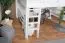 Loft bed 160 x 200 cm "Easy Premium Line" K23/n, solid beech wood white lacquered, divisible