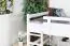 Loft bed 160 x 200 cm "Easy Premium Line" K23/n, solid beech wood white lacquered, divisible