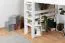 Loft bed 160 x 200 cm "Easy Premium Line" K23/n, solid beech wood white lacquered, divisible