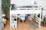 Loft bed 160 x 200 cm "Easy Premium Line" K23/n, solid beech wood white lacquered, divisible