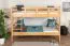 Bunk Bed 120 x 200 cm | Easy Premium Line K24/n | Solid Beech Wood | Natural Lacquer | Convertible to Two Beds