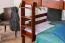 Bunk bed 120 x 200 cm "Easy Premium Line" K24/n, head and footboard straight, solid beech wood Dark brown lacquered, convertible