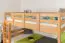 Bunk bed 120 x 200 cm for adults "Easy Premium Line" K24/n, head and footboard straight, solid beech wood natural lacquered, convertible