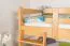 Bunk bed 120 x 200 cm for adults "Easy Premium Line" K24/n, head and footboard straight, solid beech wood natural lacquered, convertible